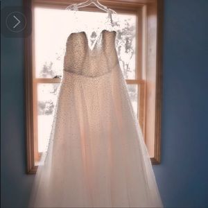 Blush Wedding Gown with the Blush Swarovski Veil